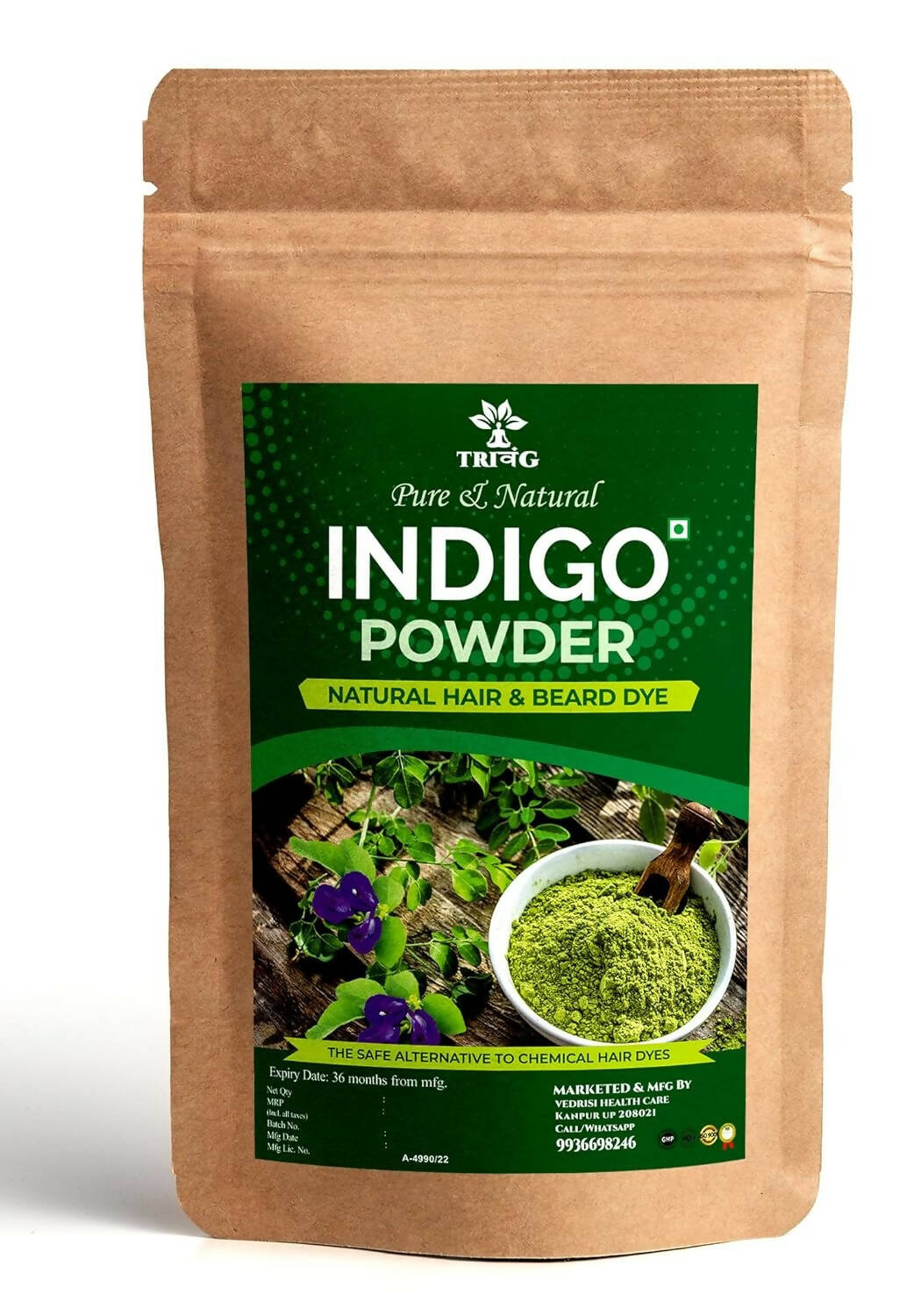 Trivang Pure & Natural Indigo Powder  Grab2Buy Trivang Grab2Buy
