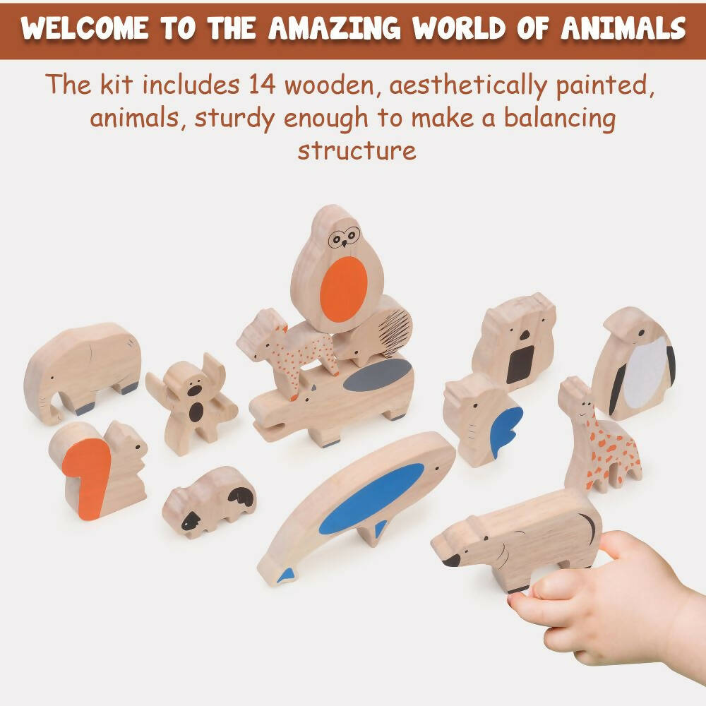 Matoyi Wooden Balancing Animals - 14 Pcs Set - Grab2buy