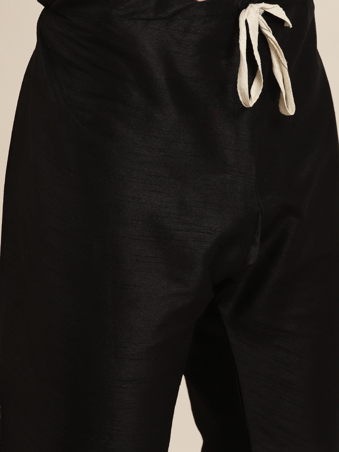 Sojanya Men Black Solid Kurta with Churidar & Nehru Jacket 