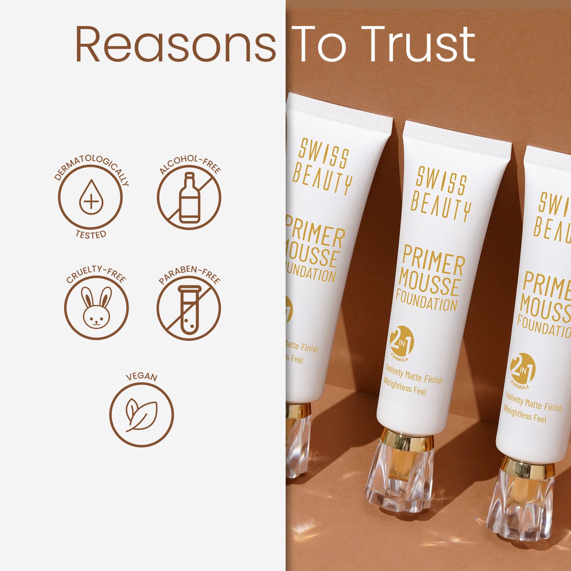 Swiss Beauty Primer Mousse Foundation - 09 Light Almond