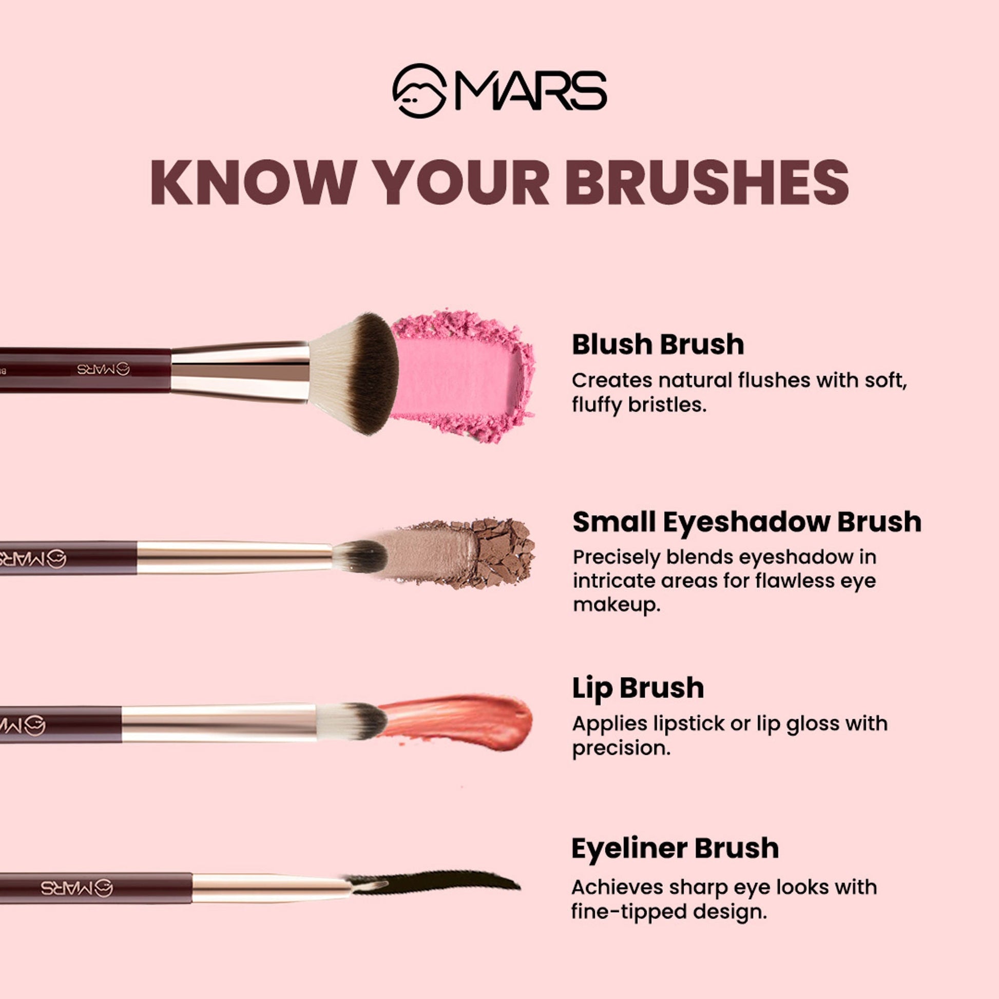 MARS Cosmetics Professional Makeup Brush - Set Of 12 