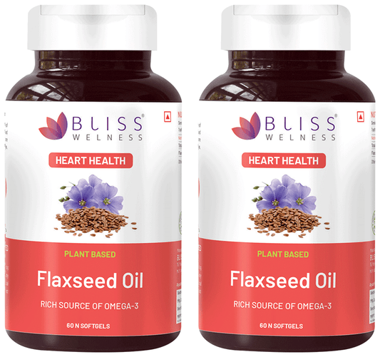 Bliss Welness Flaxseed Oil High Potency Omega-3 Softgel Capsule