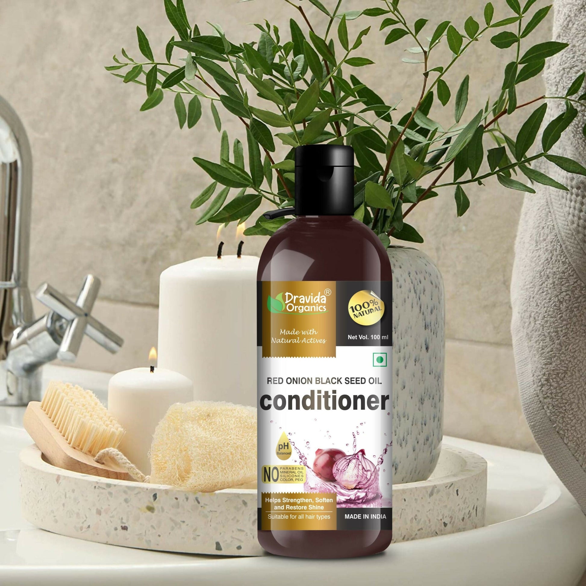 Dravida Organics Red Onion Black Seed Oil Hair Conditioner