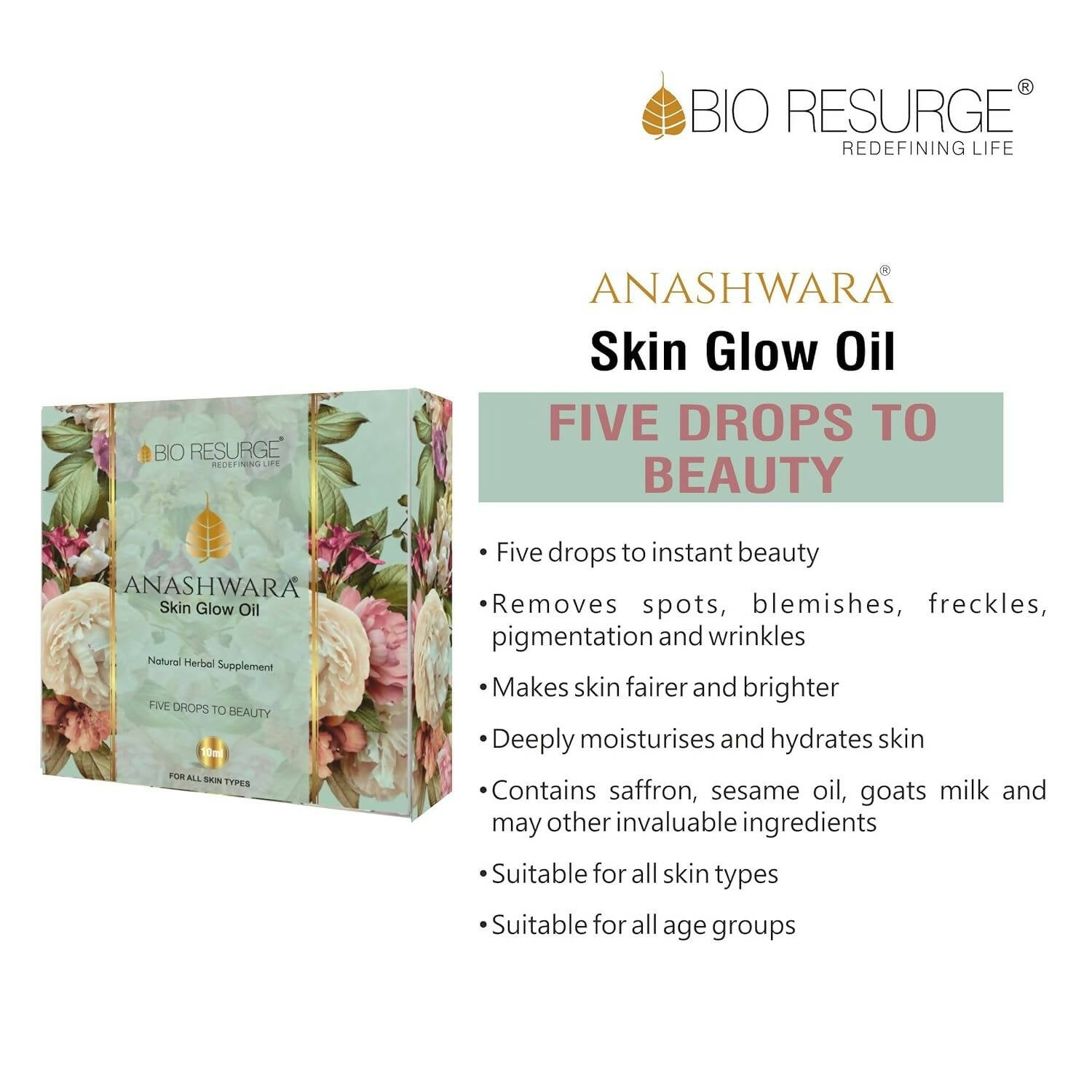 Bio Resurge Life Anashwara Skin Glow Oil 