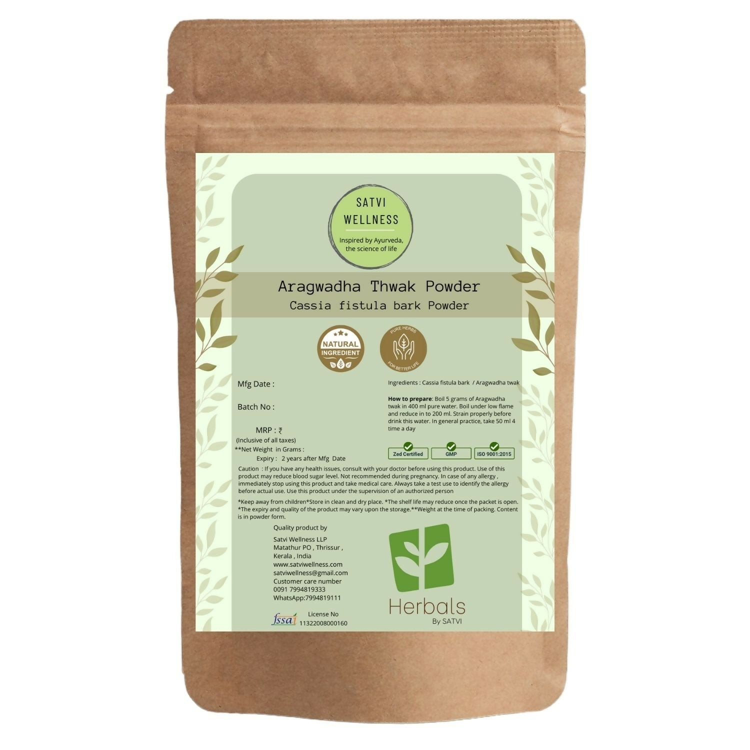 Satvi Wellness Aragwadha Bark Powder 