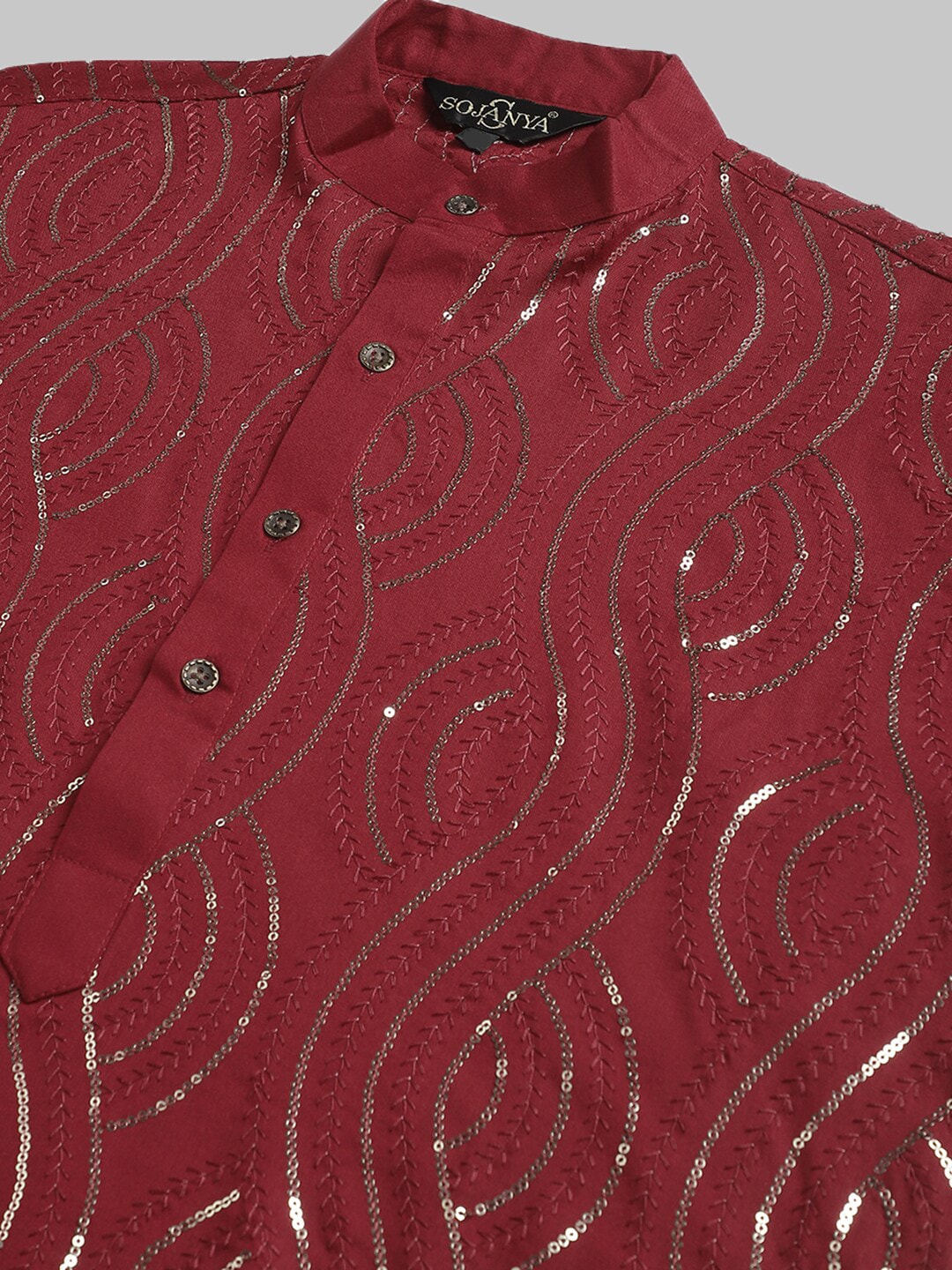 Sojanya Sequin Embroidered Pure Cotton Kurta with Churidar 
