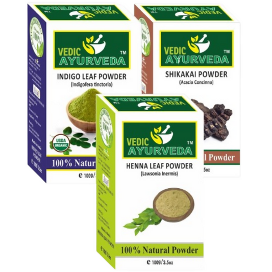 VedicAyurveda Pure Organic & Natural Indigo, Shikakai & Heena Powder  Grab2Buy VedicAyurveda Grab2Buy