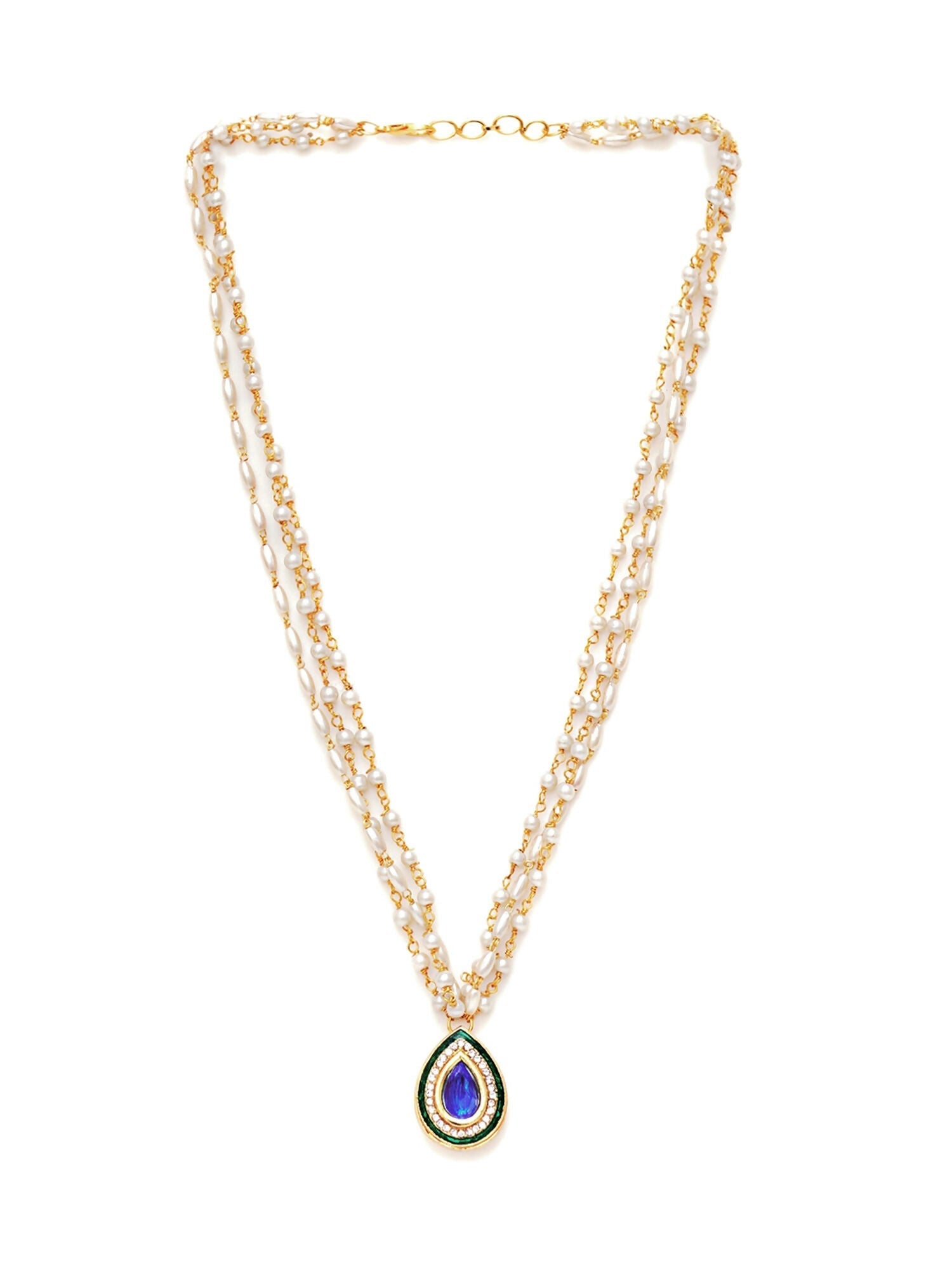 Kundan Necklace (Gold) - Ruby Raang | Swadesiicart