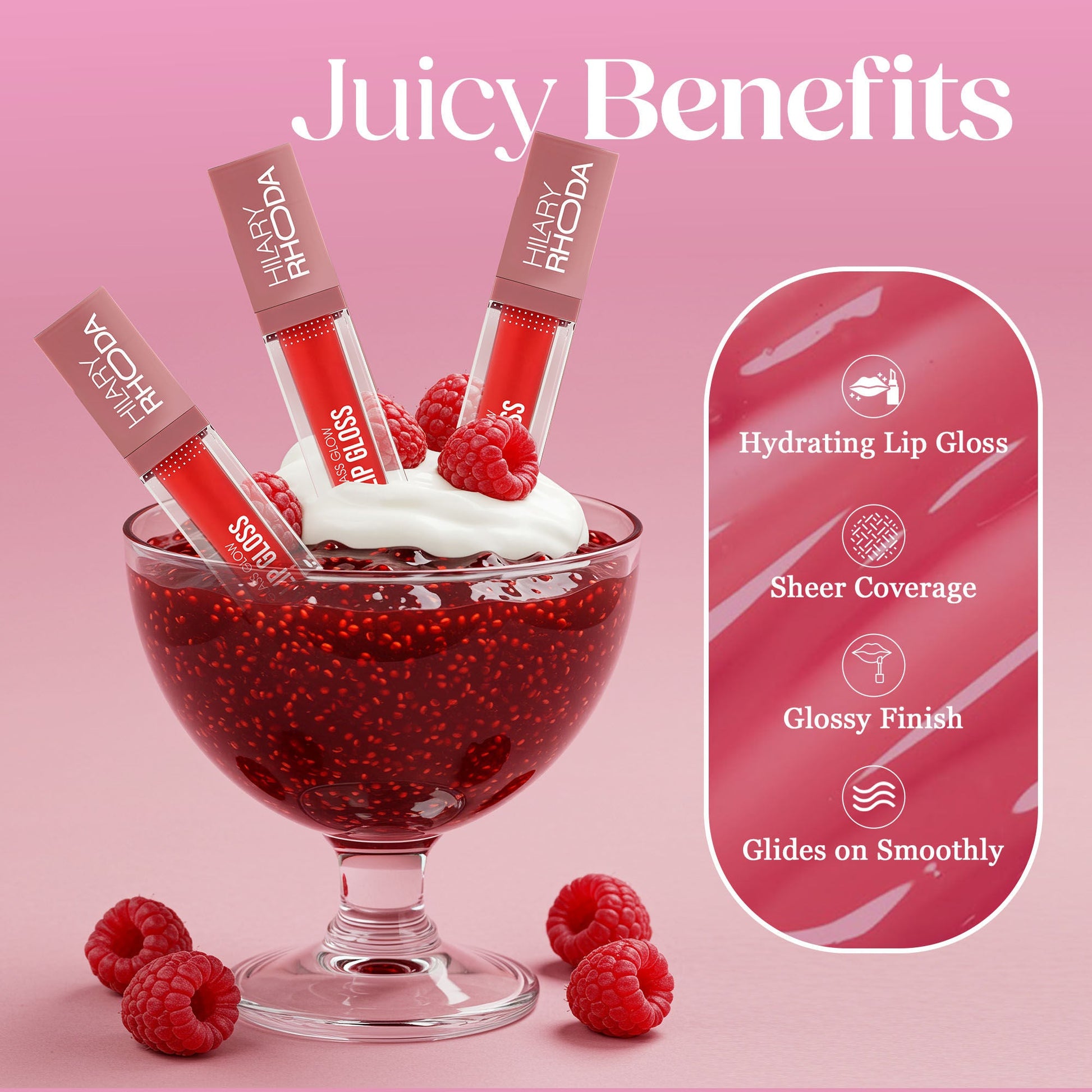 Hilary Rhoda Glass Glow Lip Gloss - Raspberry Rush 06
