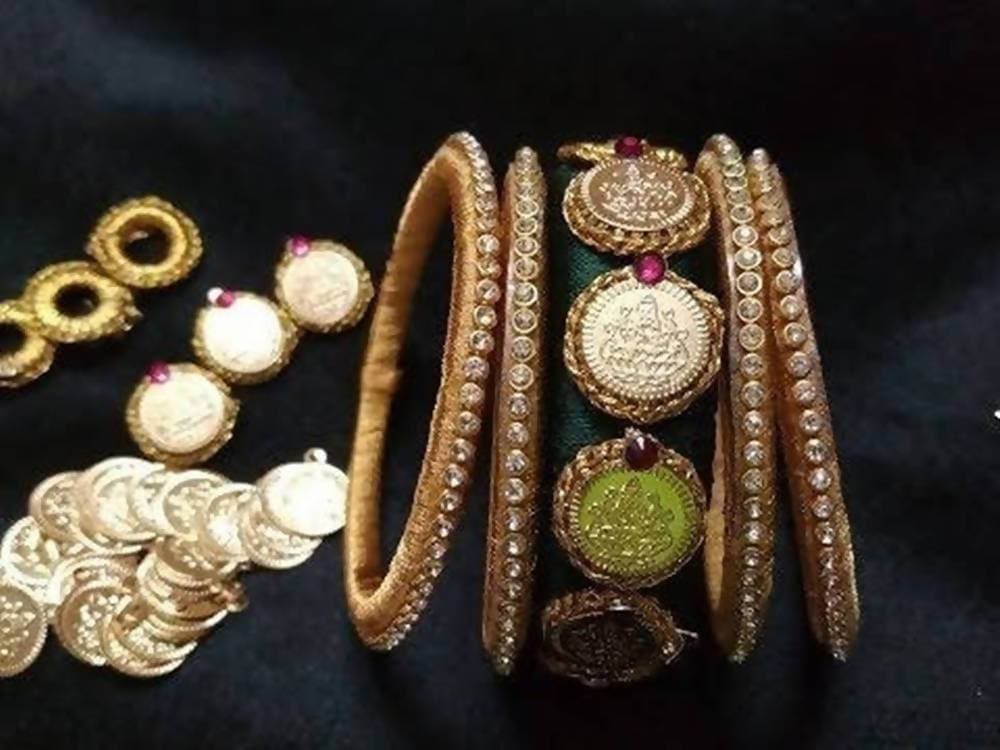Designer Silk Threaded Bangles Set of 2 