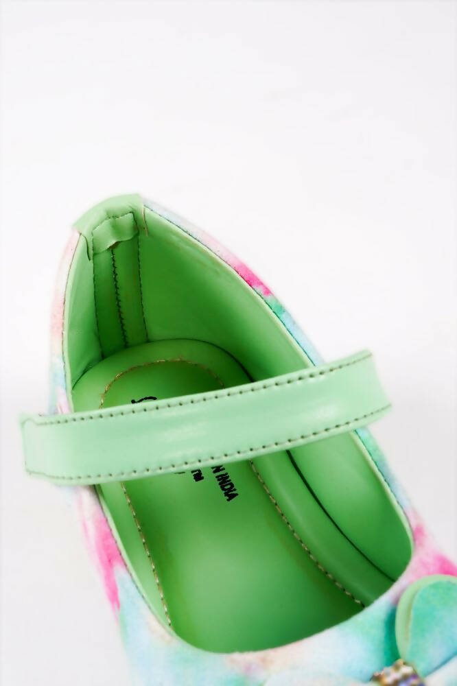 Tiny Bugs Girls Bow Embellished Party Wear Ballerinas - Multi  Grab2Buy Tiny Bugs Grab2Buy