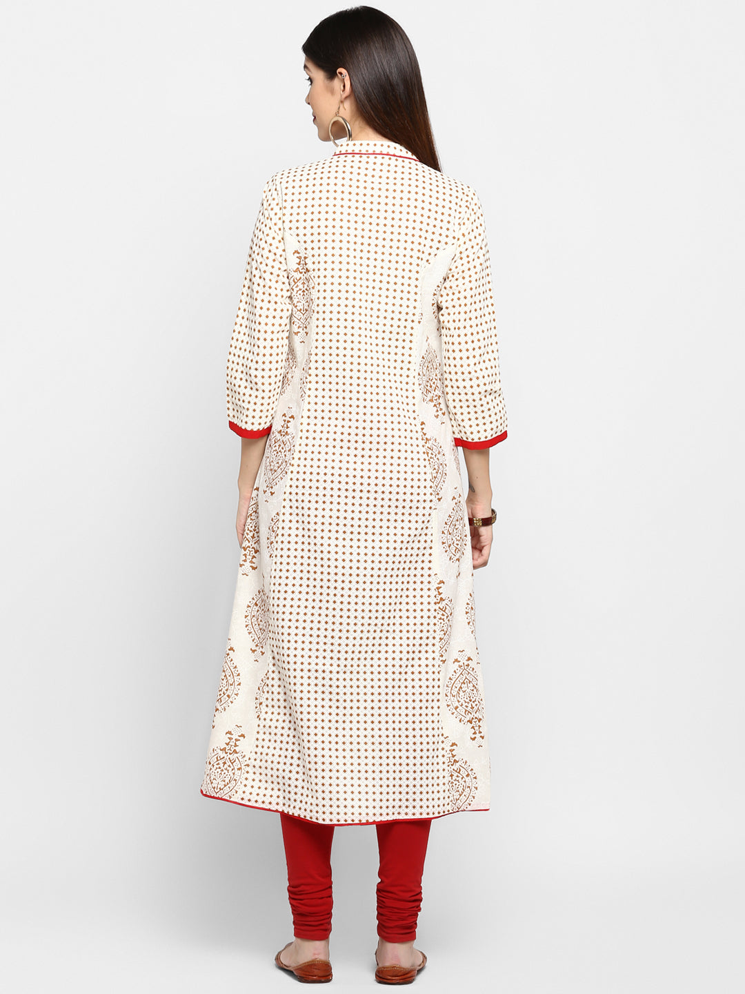 NOZ2TOZ Women's Off-White A-Line Kurta- (1pc set) 