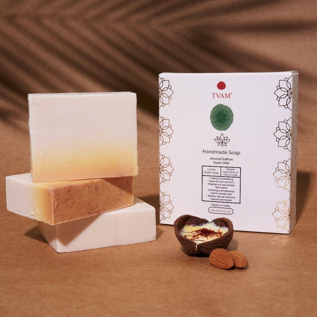 Tvam Handmade Soap – Almond Saffron Goat's Milk  Grab2Buy Tvam Naturals Grab2Buy