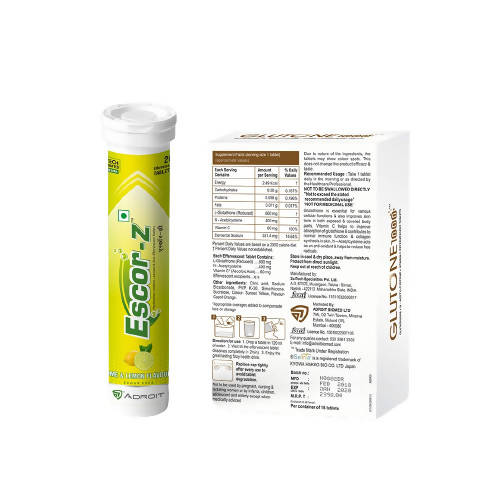 Glutone 1000 & Escor-Z Tablets Combo Pack 