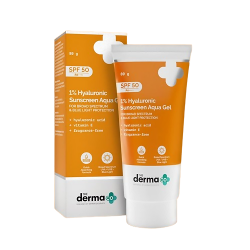 The Derma Co 1% Hyaluronic Sunscreen Aqua Gel with SPF 50 | Grab2Buy
