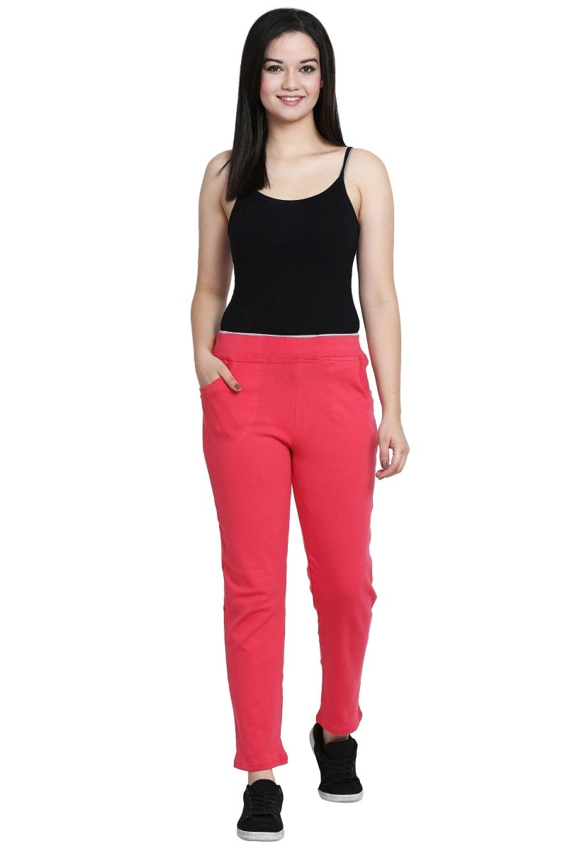 Asmaani Pink color Hosiery Lower with Two Side Pockets.