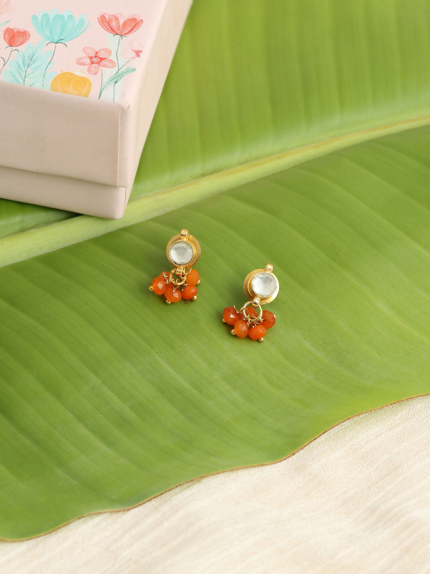 Ruby Raang Kesar Phool Earrings