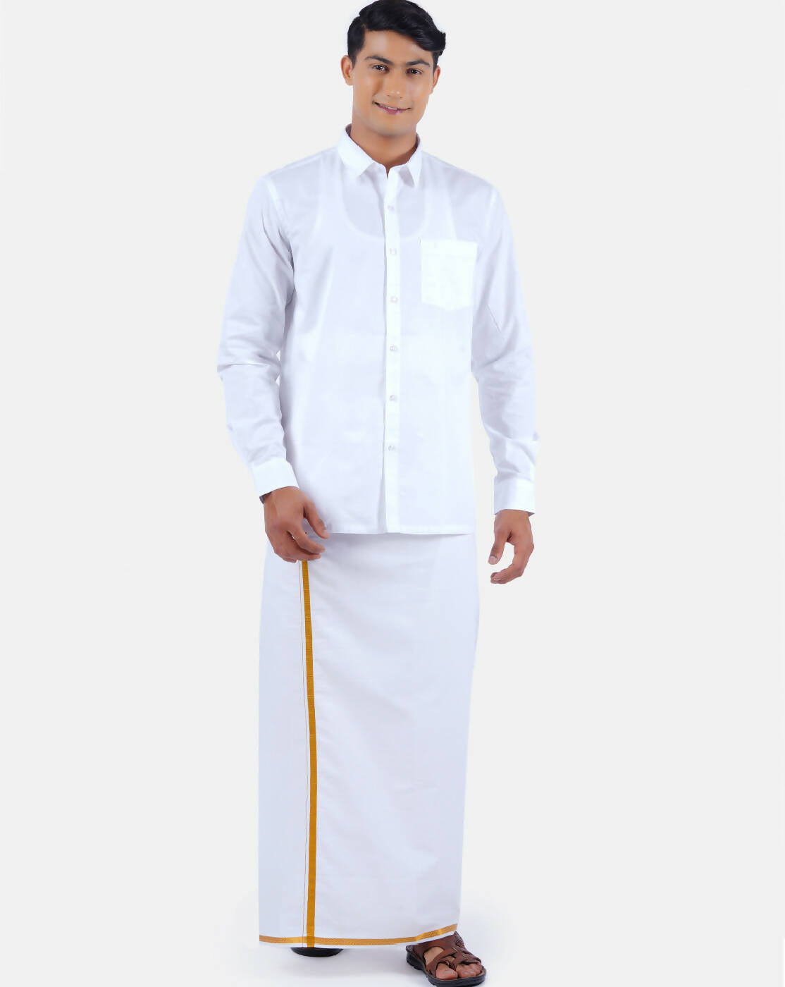 Ramraj Cotton Mens 100 % Cotton Viceroy Full Sleeve White Shirt 