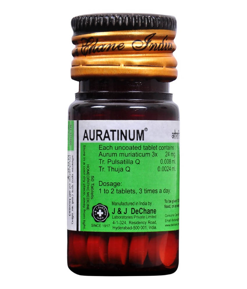 J & J Dechane Homeopathy Auratinum Tablets – Homeopathic Women’s Hormonal & Reproductive Wellness Remedy 