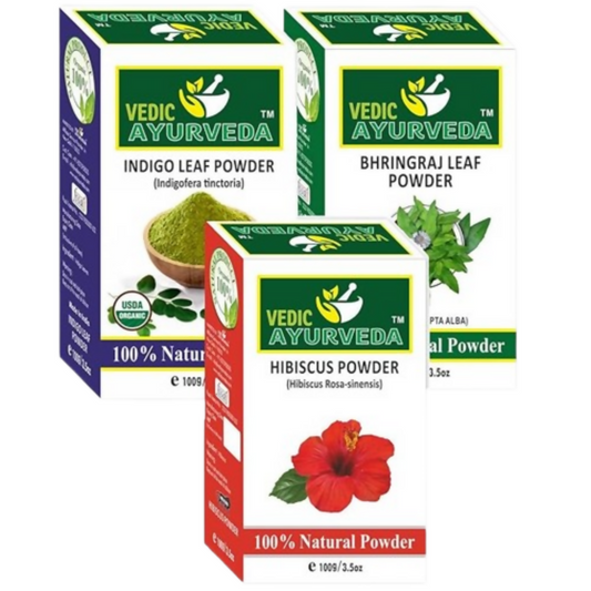 VedicAyurveda Indigo, Bhringraj, Hibiscus Powder  Grab2Buy VedicAyurveda Grab2Buy