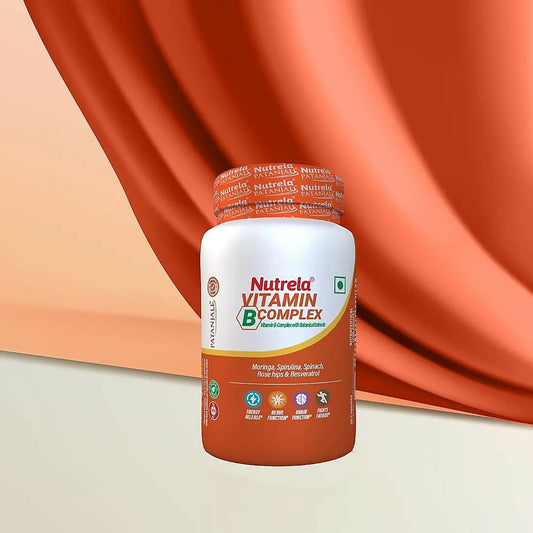 Patanjali Nutrela Vitamin B-Complex Capsules | Complete B Vitamins for Energy & Nerve Health 