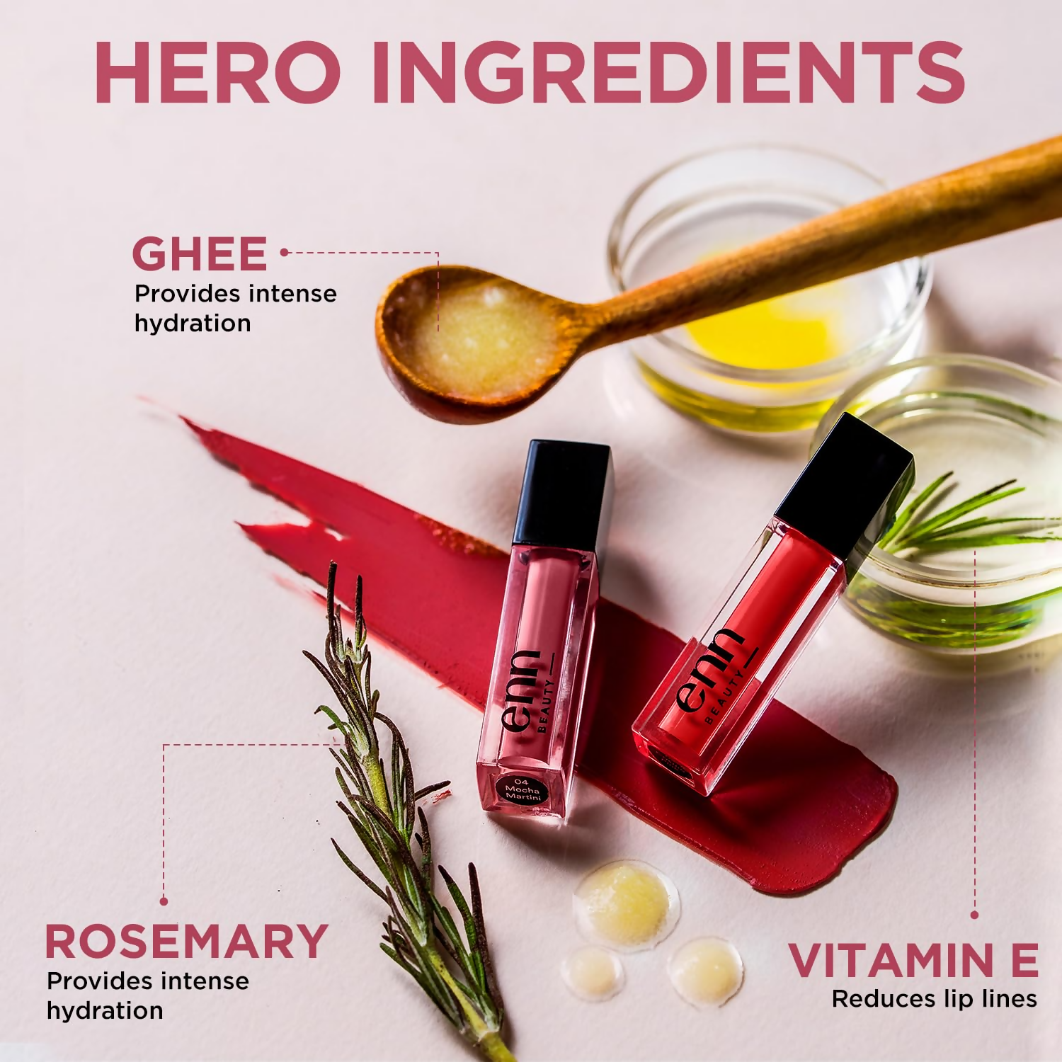 Enn Semi Matte Red Liquid Lipstick - Cosmo Pink 