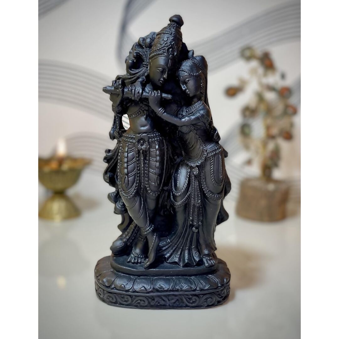 HR Enterprises Black Radha Krishna Idol - Grab2buy