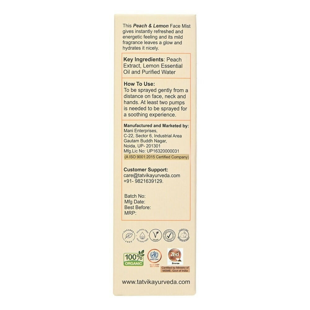 Tatvik Ayurveda Lavanya Face Mist (Peach & Lemon)  Grab2Buy Tatvik Ayurveda Grab2Buy