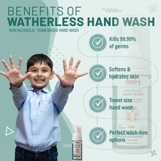 Babyorgano Non Alcoholic Foam Based Waterless Hand Wash for Kids - Grab2buy
