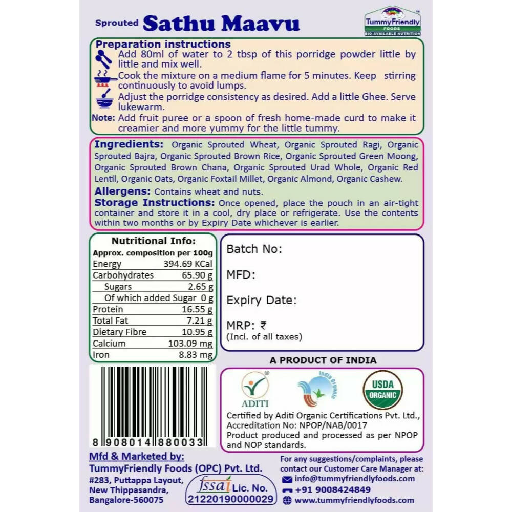 TummyFriendly Foods Certified Stage3 Porridge Mixes Trial Packs - Ragi, Sathu Maavu, MultiGrain for 8 Months Old Baby  Grab2Buy TummyFriendly Foods Grab2Buy