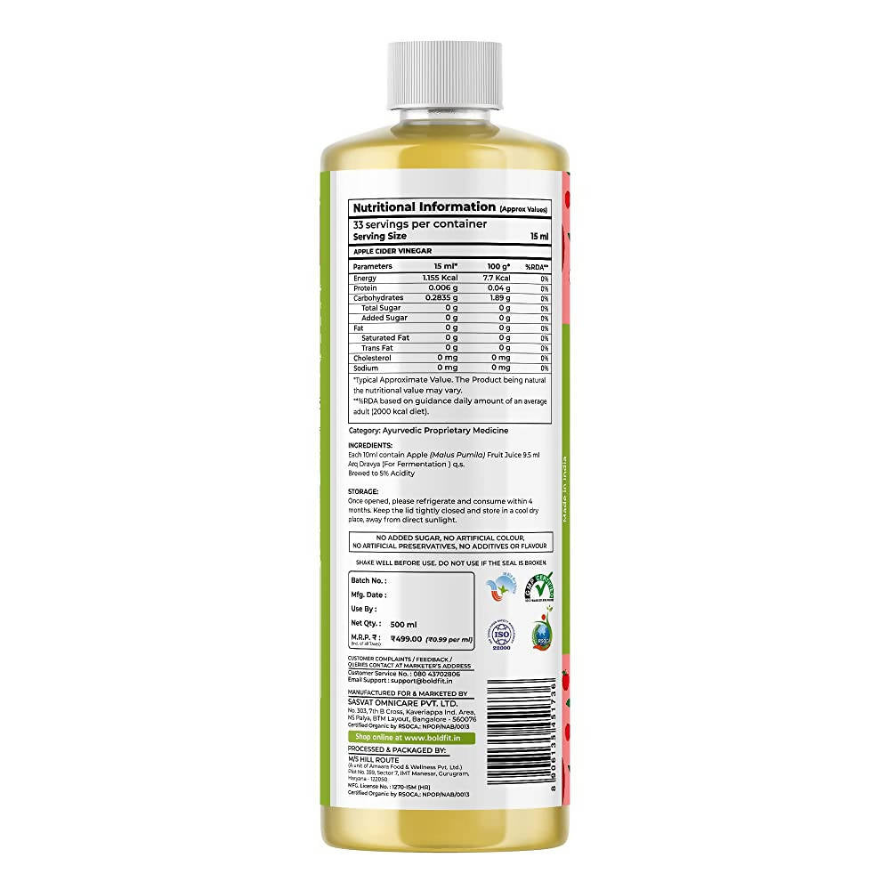 Boldfit Raw Organic Apple Cider Vinegar 