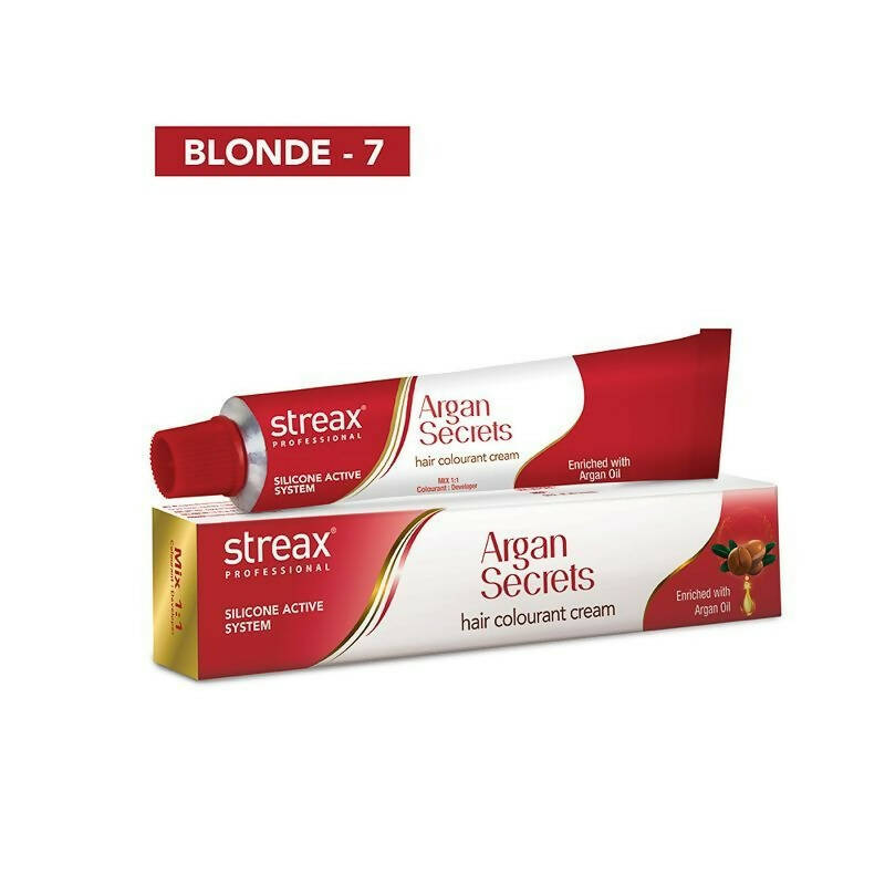 Streax Professional Argan Secrets Hair Colourant Cream - Blonde 7 - Grab2buy