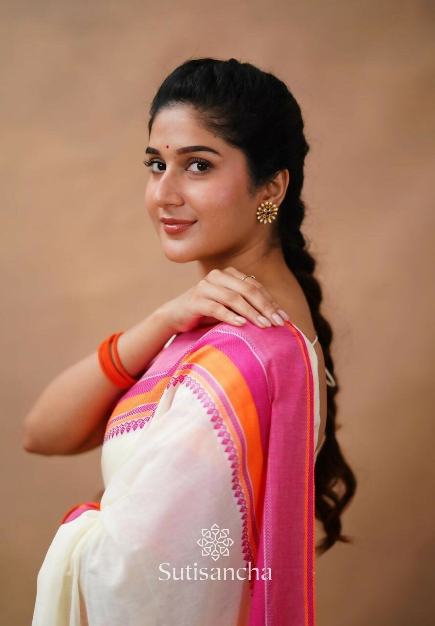 Exclusive Collection Off White Beautiful Khadi Cotton Handloom Grab2Buy 