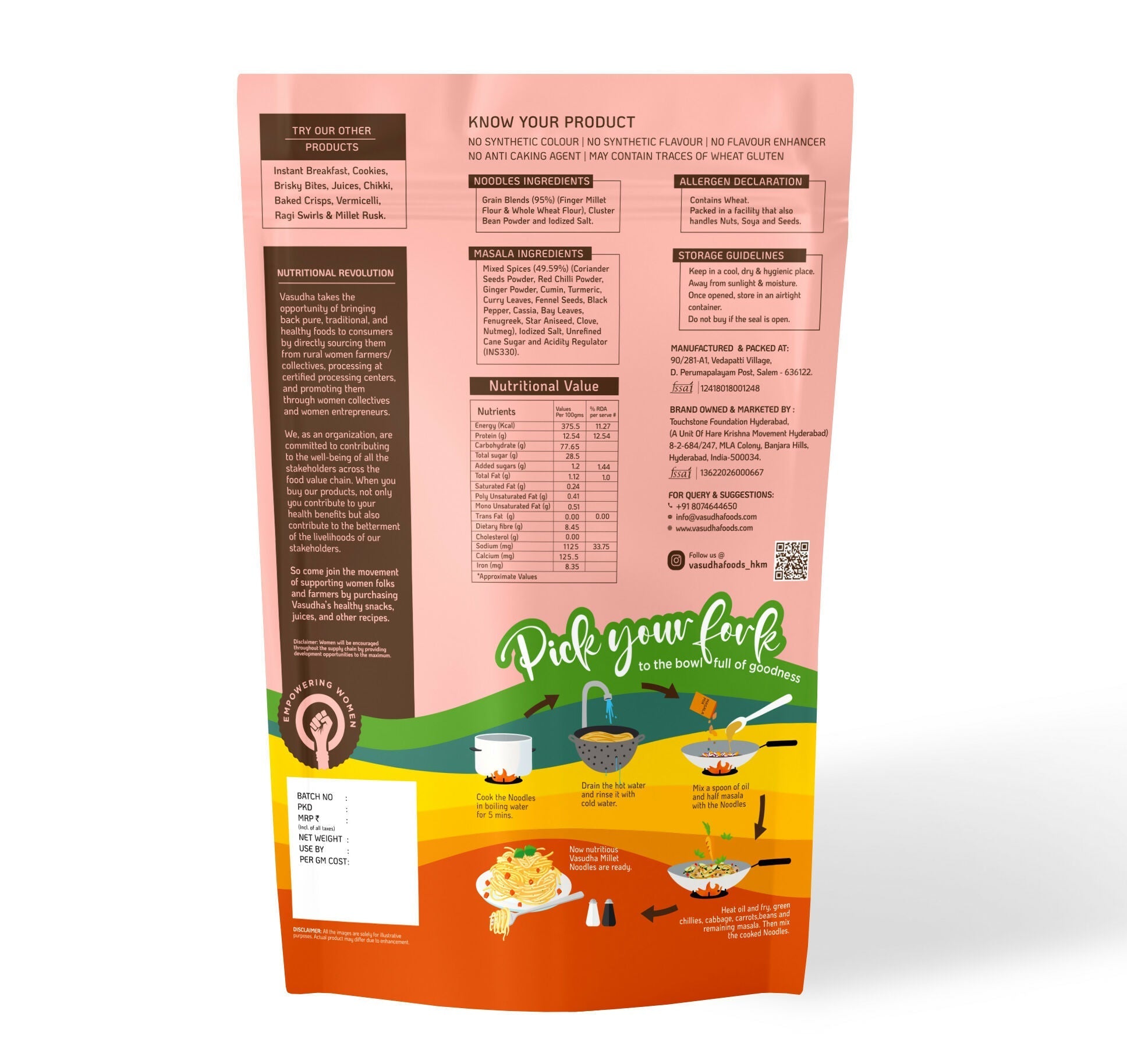 Vasudha Nurtured By Nature Noodles Finger Millet 