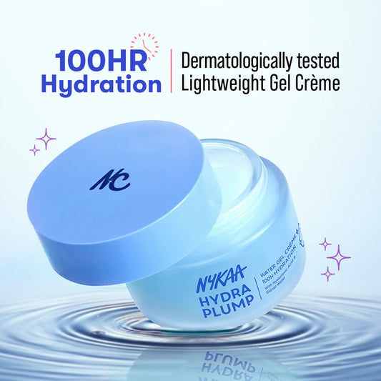 Nykaa Skin Hydra Plump Water Gel Creme Moisturiser, 100Hr Hydration, Normal, Dry & Combination Skin