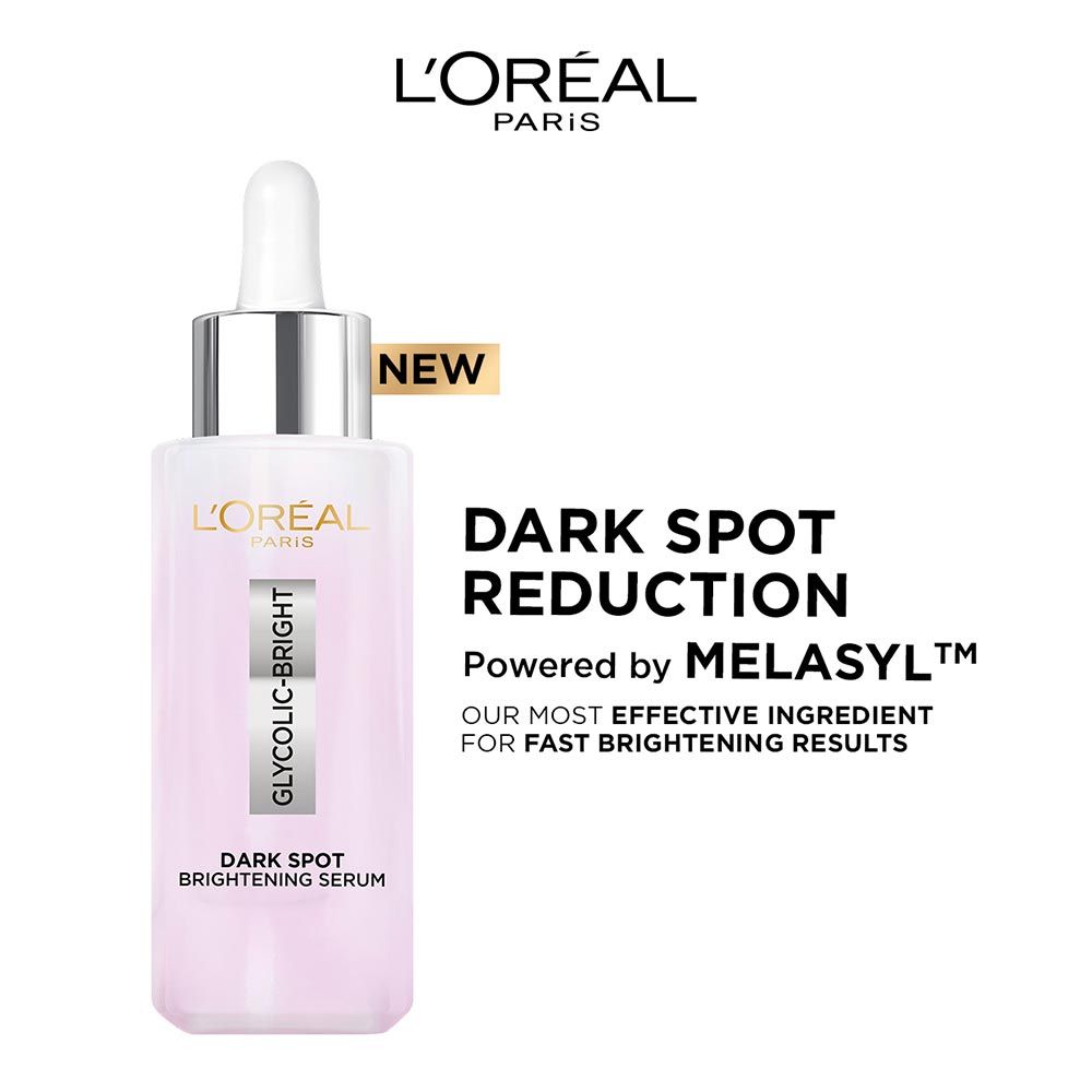 L'Oreal Paris Glycolic Bright 8% [Melasyl + Niacinamide] Face Serum For Brightening Dark Spots - Grab2buy