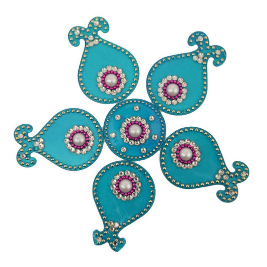 Kundan HandiKrafts Matka Rangoli Blue (Baby) - Grab2buy