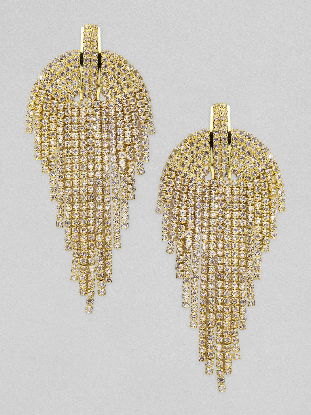 Tokyo Talkies Gold-Toned Contemporary Drop Earrings - Grab2buy
