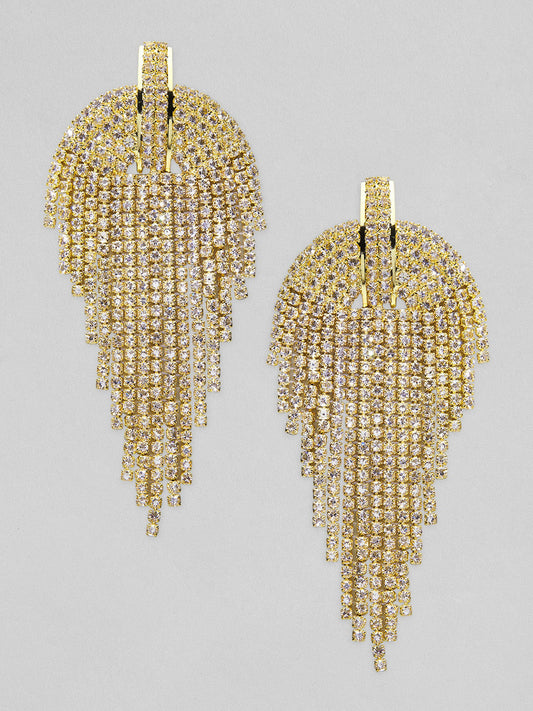 Tokyo Talkies Gold-Toned Contemporary Drop Earrings - Grab2buy