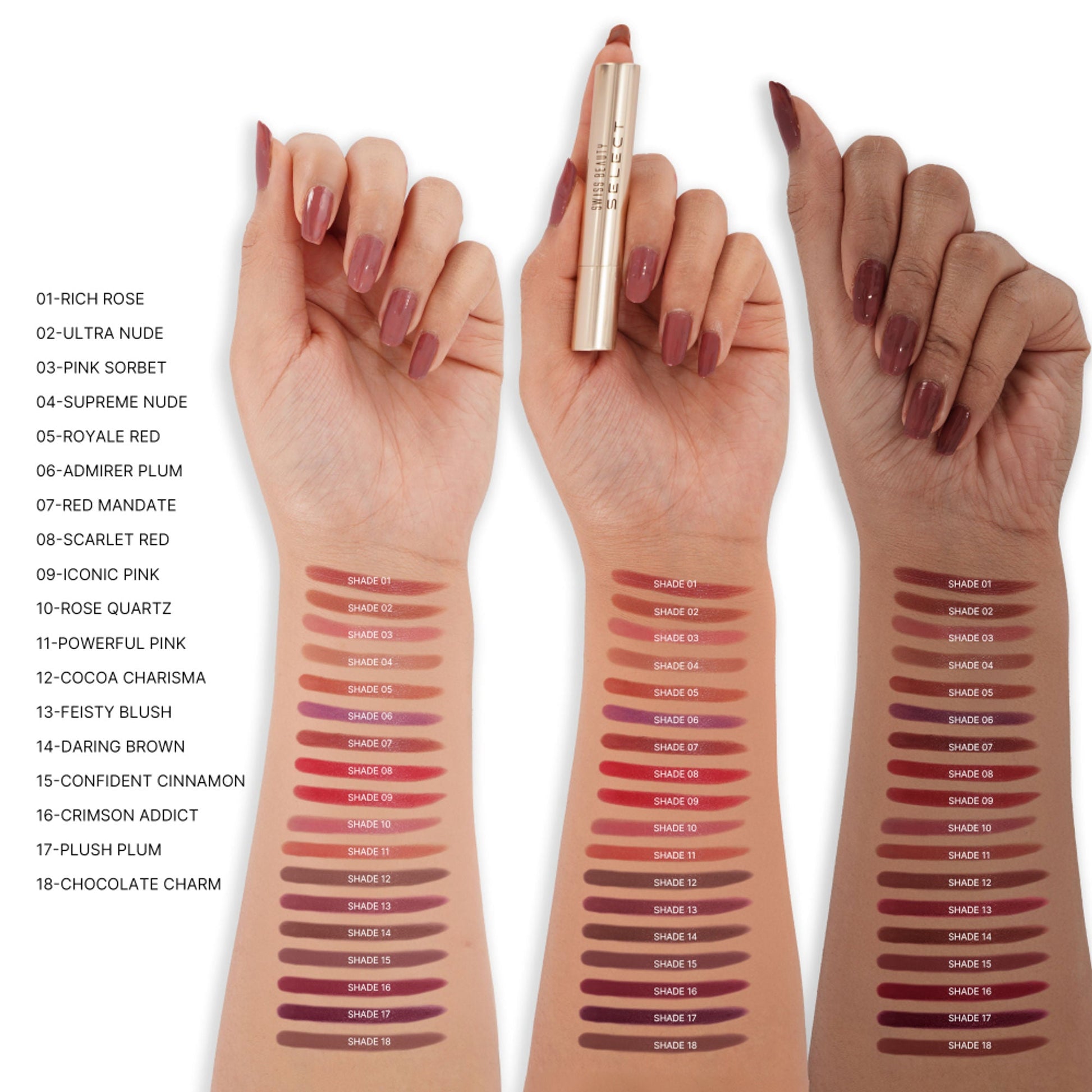 Swiss Beauty Select High On Shine Lipstick - Confident Cinnamon