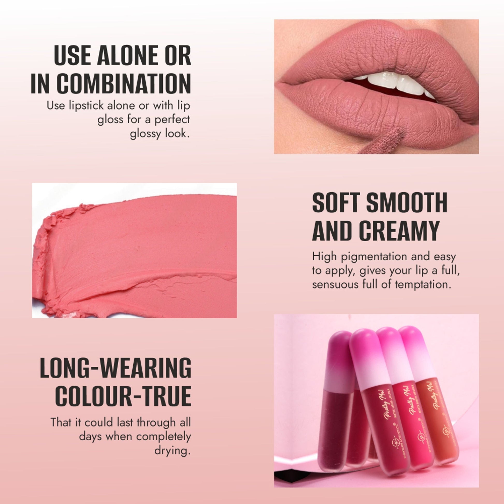 Shryoan Pretty Me! Liquid Matte Lipsticks & Lip Gloss - Brown