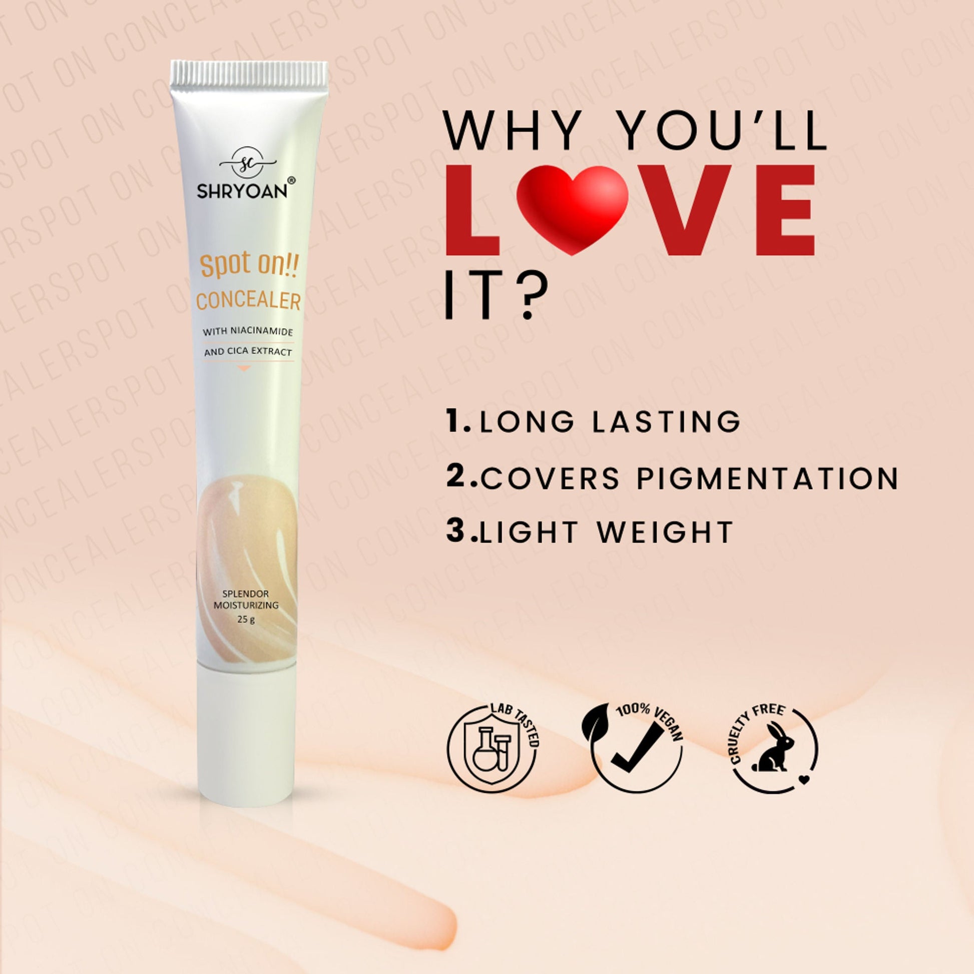 Shryoan Full Coverage and Lightweight Formula Spot on Concealer - 2