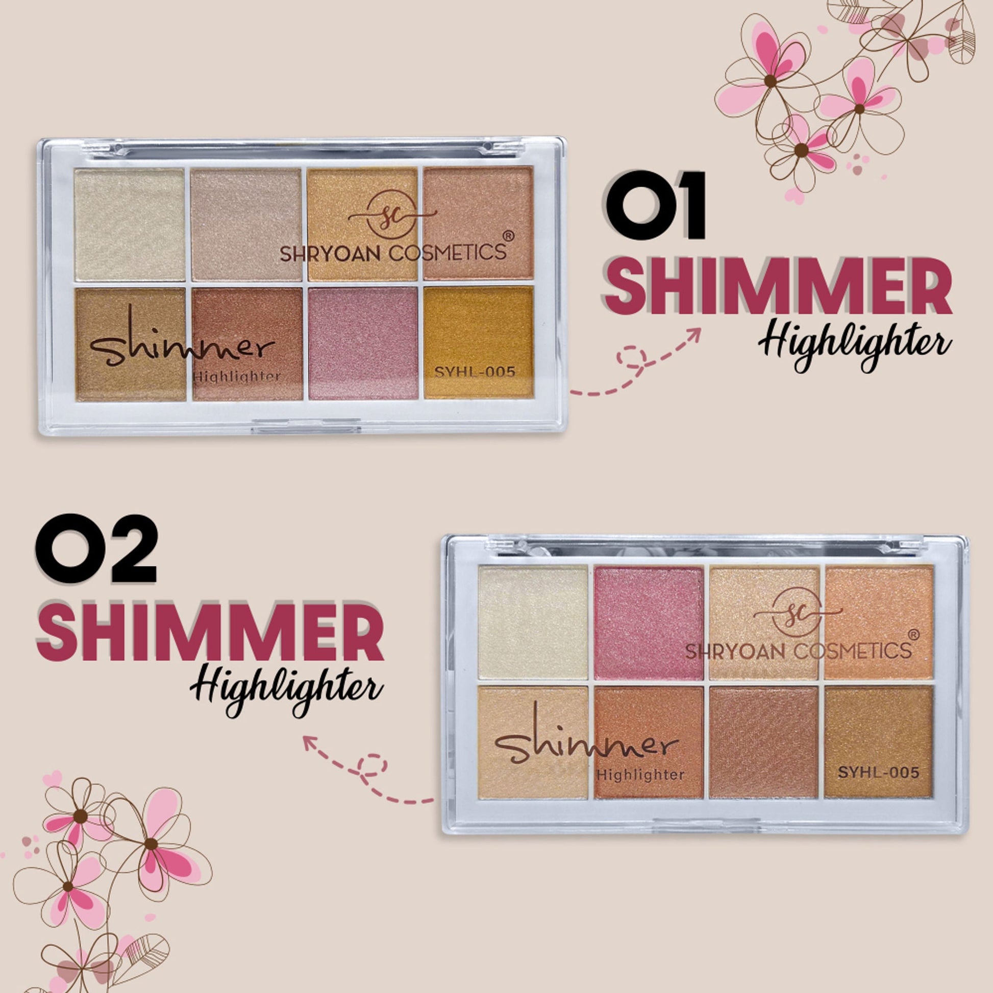 Shryoan Shimmer Highlighter Powder - Multicolored - 2