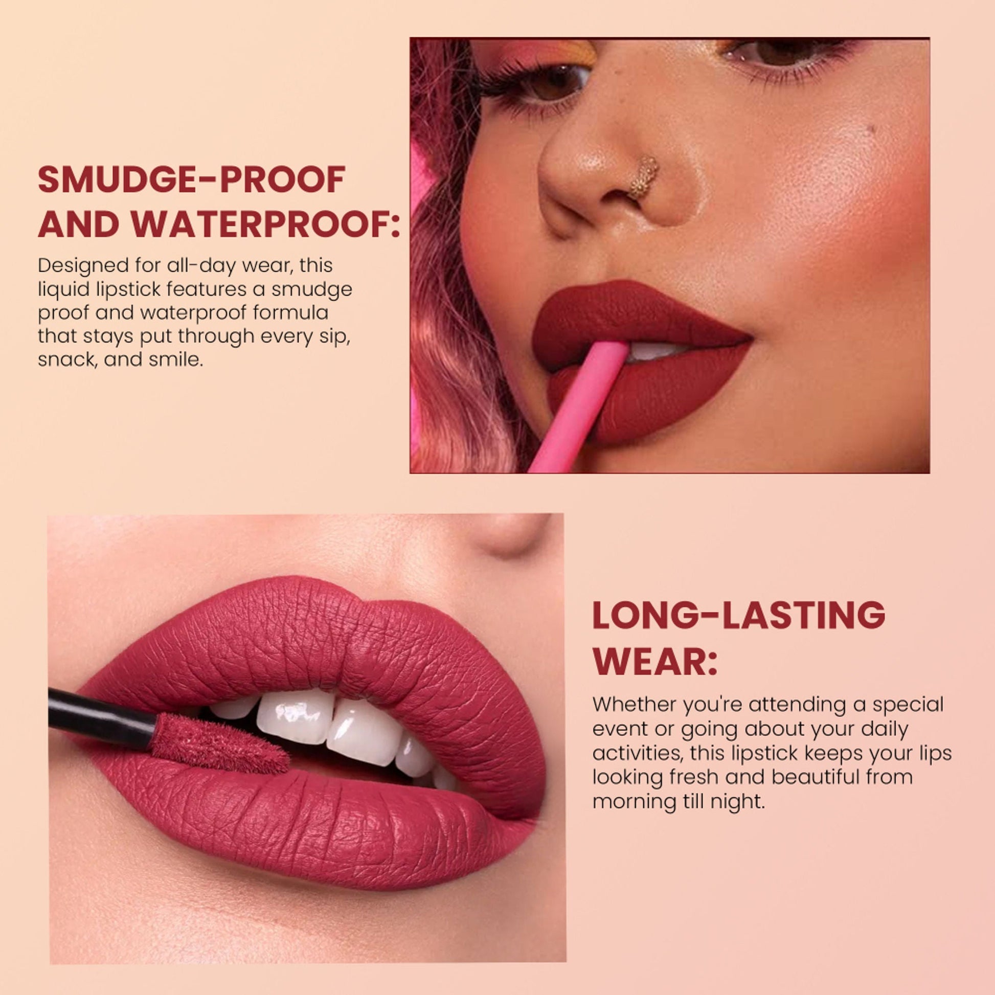 Shryoan Chic Velvet Matte Liquid Lipstick - Coral Carnation-14
