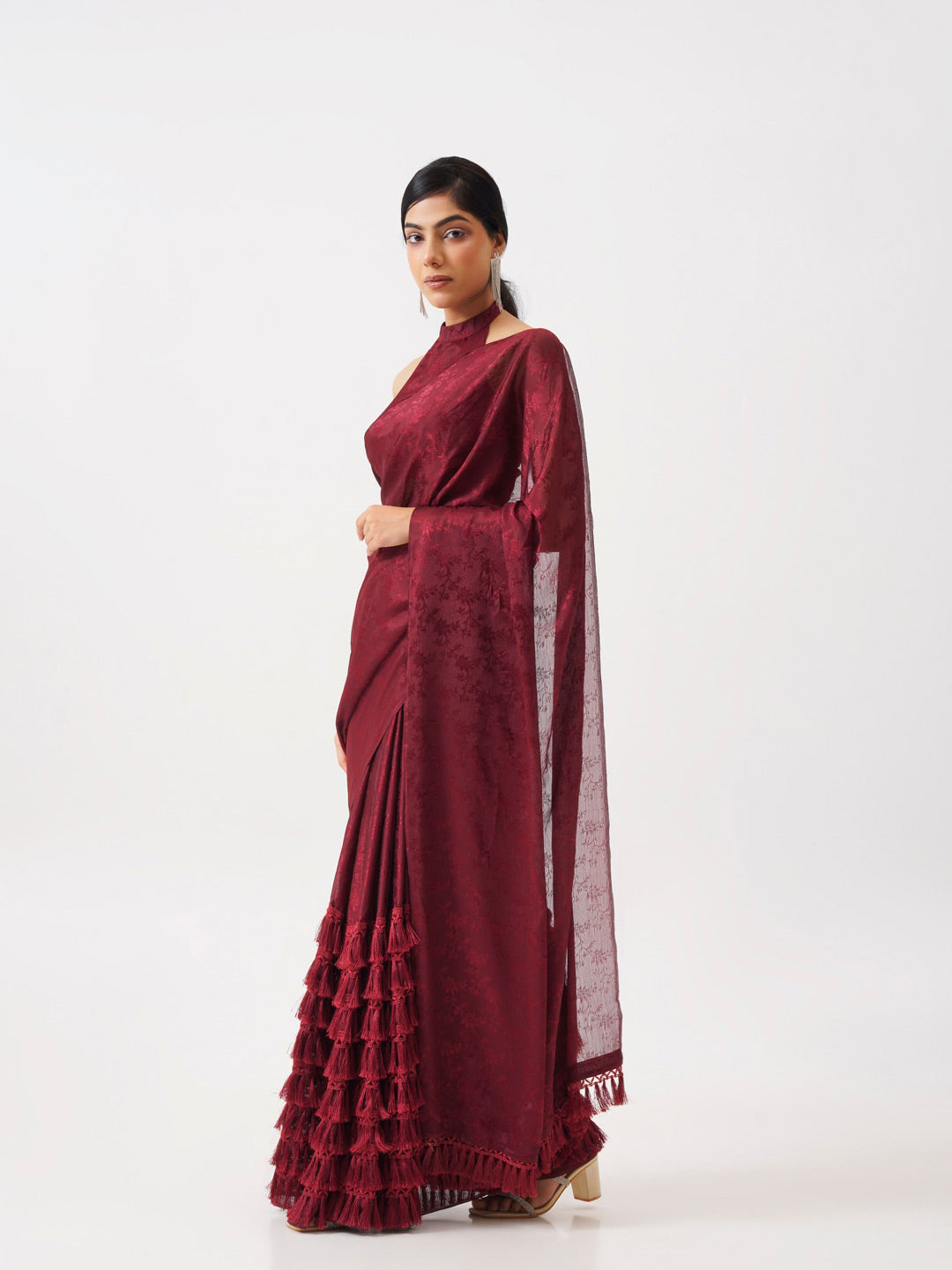 Tikhi Imli Maroon Woven Design Grab2Buy 