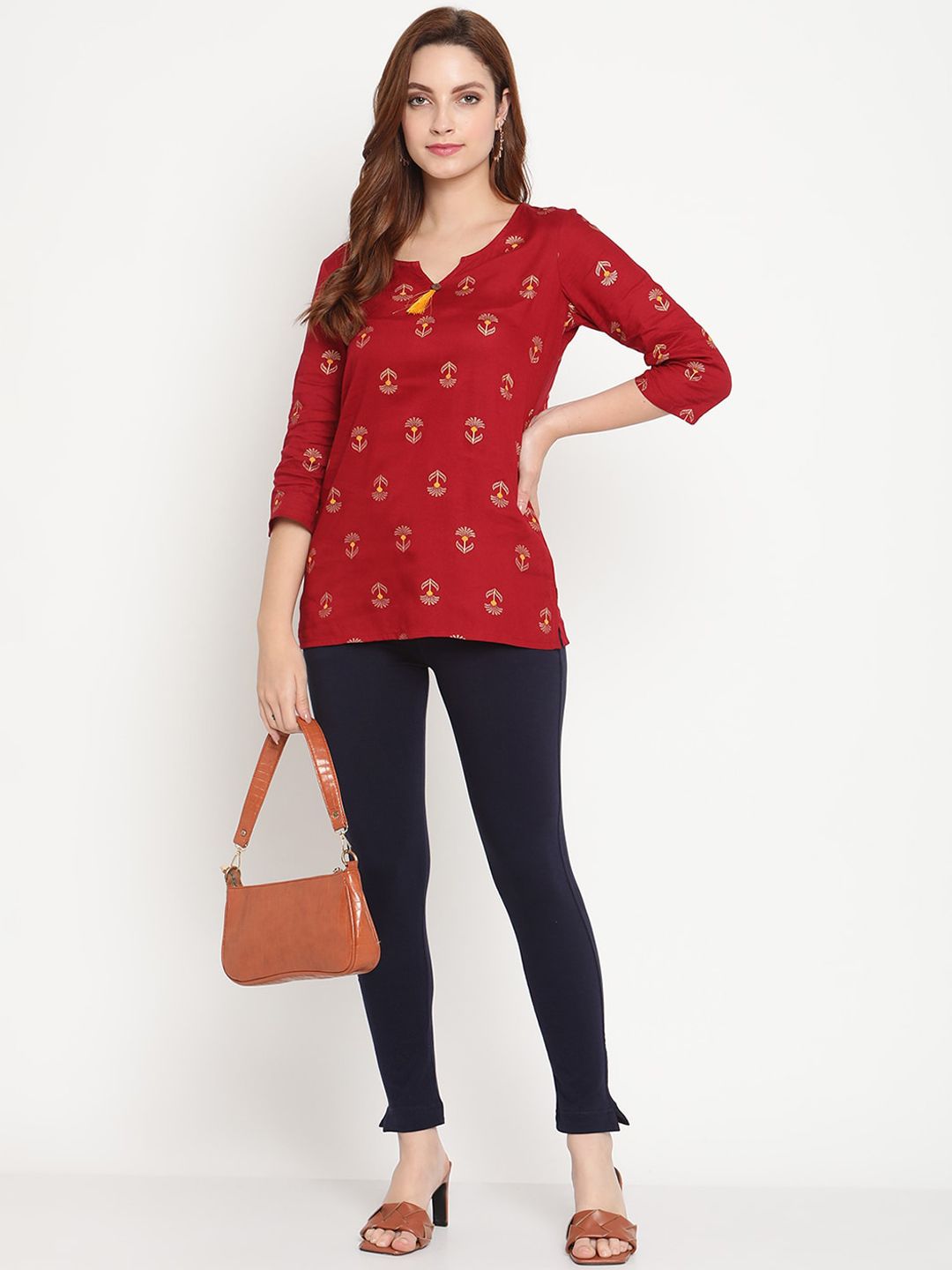 TAG 7 Women Navy Blue Solid Leggings