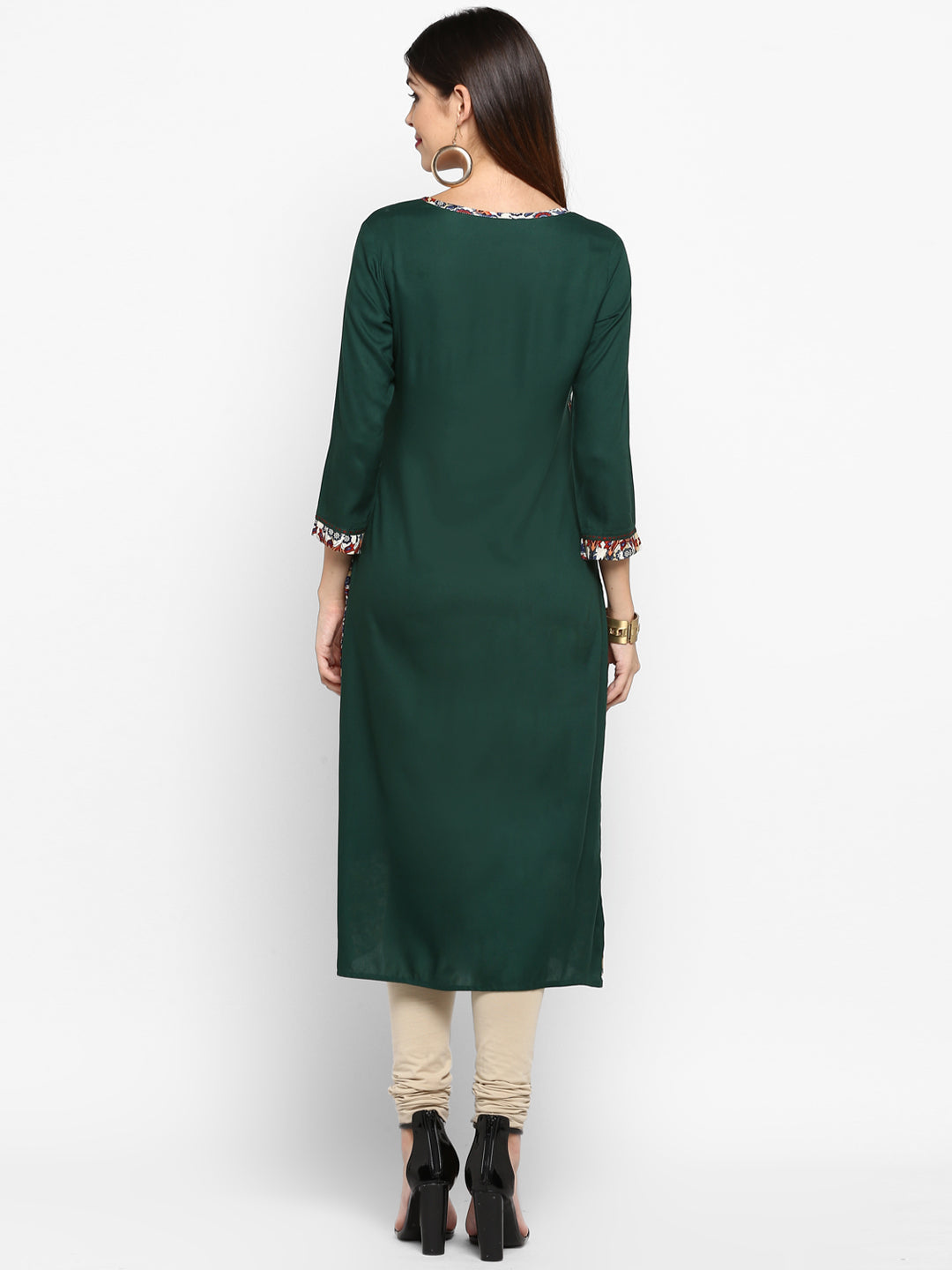 NOZ2TOZ Women's Green Printed Kurta- (1pc set) 