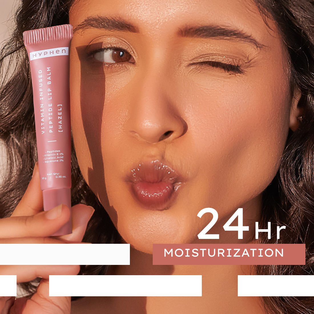 Hyphen By Kriti Sanon Hazel Vitamin Infused Peptide Lip Balm, Hydrate & Moisturize, Smoothen Lips & Repair Moisture Barrier 