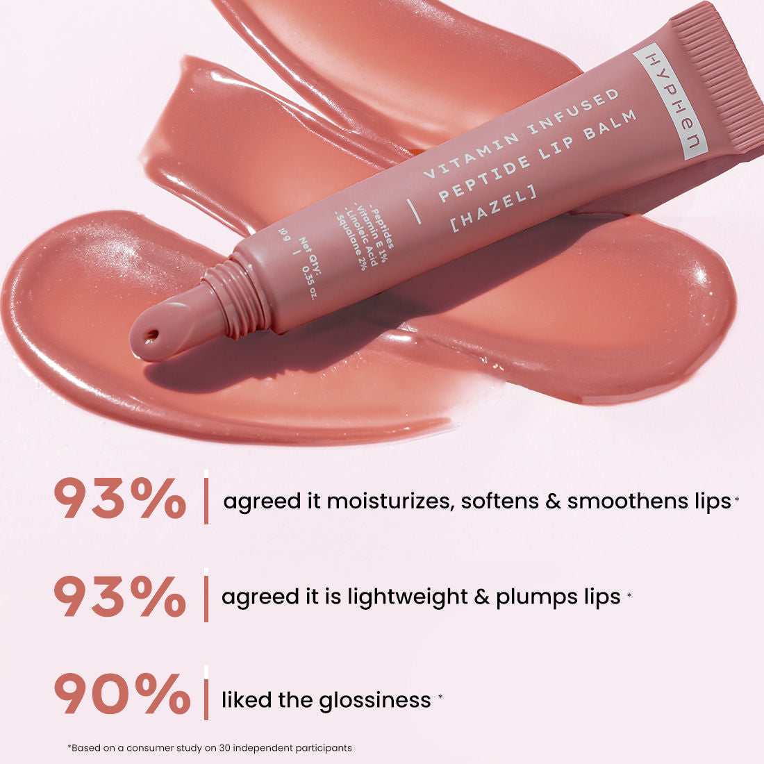 Hyphen By Kriti Sanon Hazel Vitamin Infused Peptide Lip Balm, Hydrate & Moisturize, Smoothen Lips & Repair Moisture Barrier 