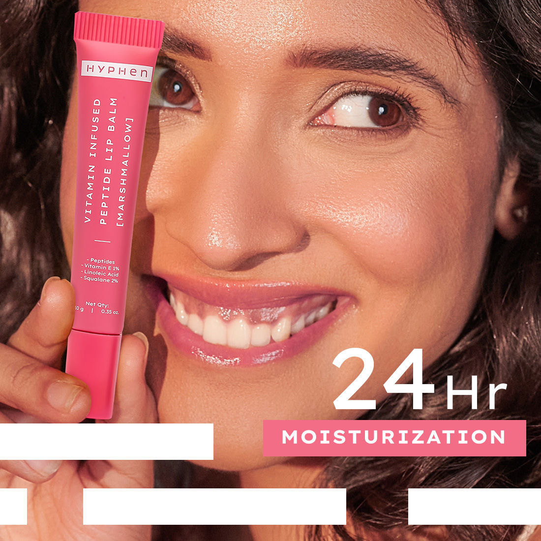Hyphen By Kriti Sanon Marshmallow Vitamin Infused Peptide Lip Balm, Hydrate & Moisturize, Smoothen Lips & Repair Moisture Barrier 